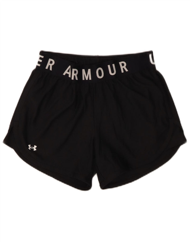 Under Armour Womens Graphic Sport Shorts UK 10 Small Black Polyester