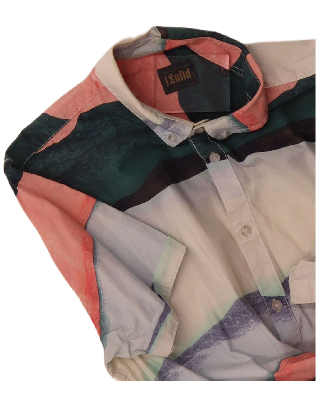 VINTAGE Mens Short Sleeve Shirt Large Multicoloured Striped