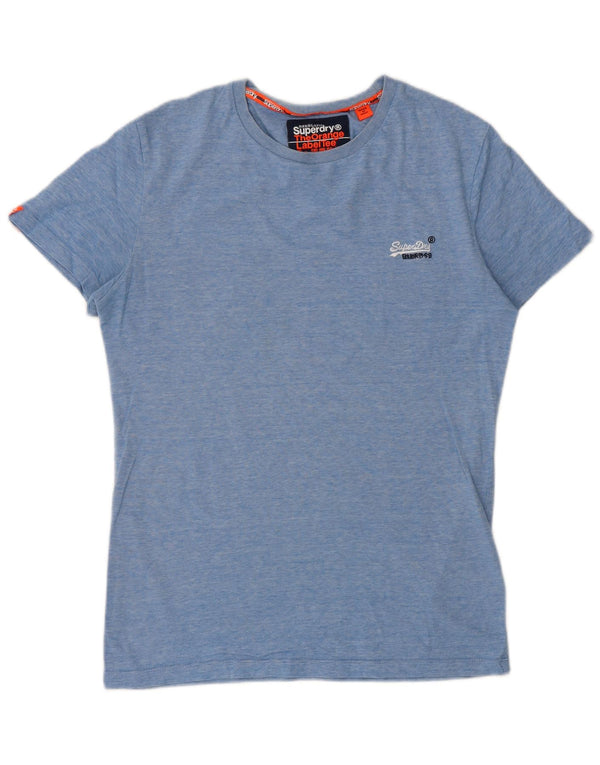 T-shirt da uomo Superdry Top XS blu gessato in cotone
