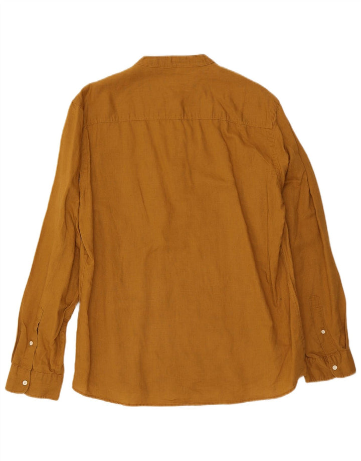 Camicia pullover da uomo Zara grande in lino marrone