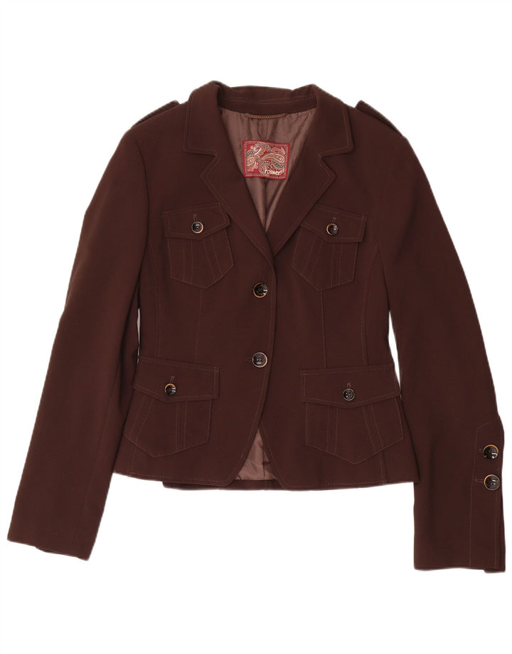 Rosner Herre Military 2 Button Blazer Jacket EU 36 Small Brown Polyester