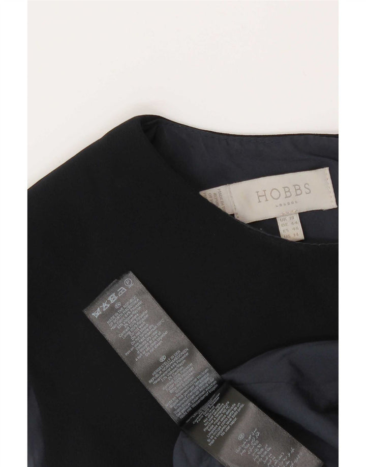 Hobbs Womens Sleeveless Sheath Dress UK 18 XL Black Check Polyester