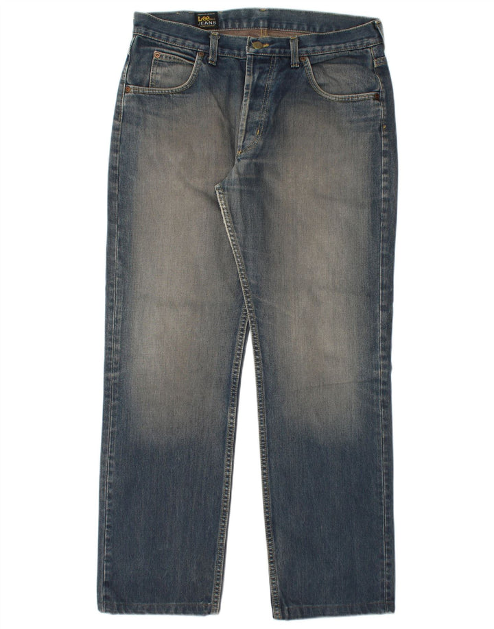 Lee Mens Seattle Straight Jeans W34 L30 Blue Cotton