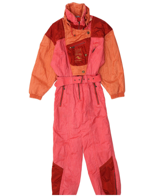 Luhta Dame Loose Fit Ski Jumpsuit UK 10 Lille Pink Colourblock