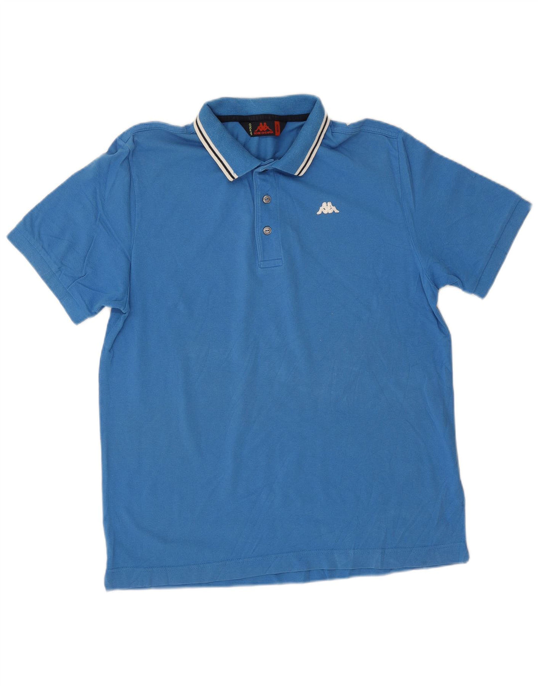 Camisa polo masculina Kappa algodão azul médio