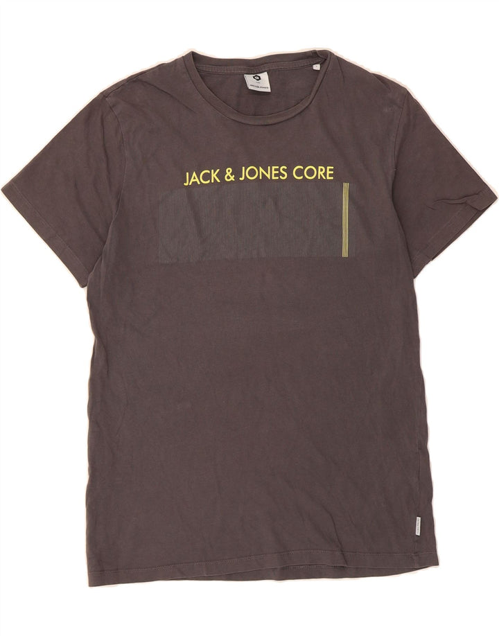 JACK & JONES Mens Core Graphic T-Shirt Top Large Grey Cotton Vintage Jack & Jones and Second-Hand Jack & Jones from Messina Hembry 