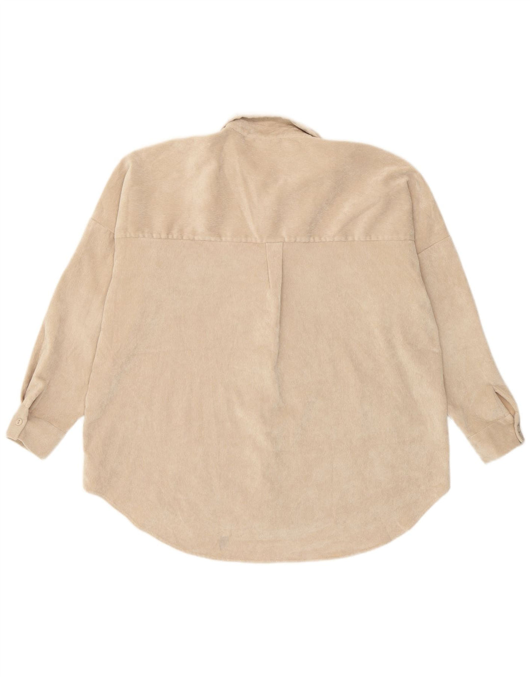 Zara Womens Oversized Corduroy Shirt UK 16 Large Beige
