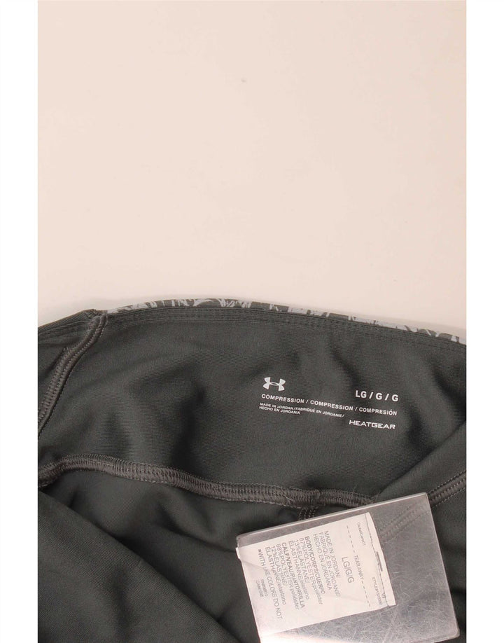 Under Armour Womens Heat Gear Abstract Pattern Leggings UK 14 Large Grey