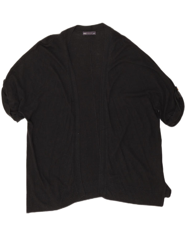 Marks & Spencer Cárdigan abierto de manga corta para mujer UK 46 Large Negro