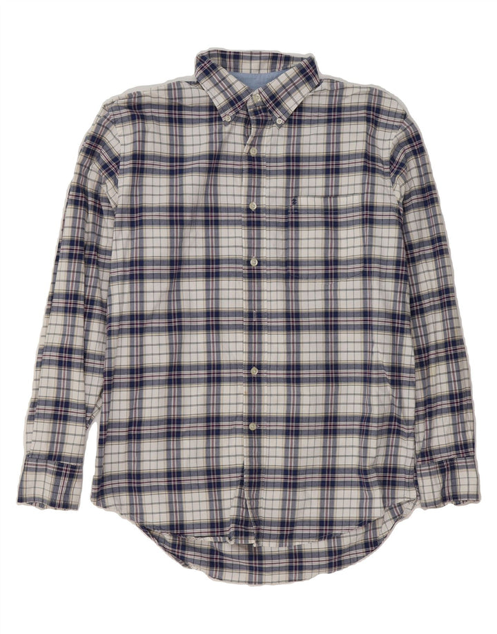 IZOD Mens Shirt Medium Navy Blue Check Vintage Izod and Second-Hand Izod from Messina Hembry 