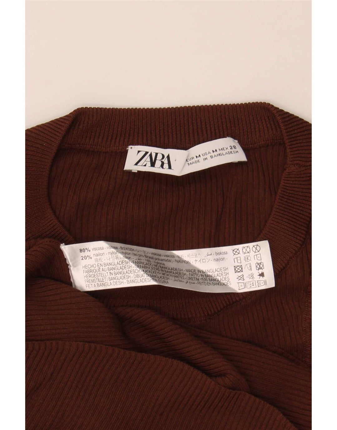Zara Womens Vest Top UK 12 Medium Brown Viscose
