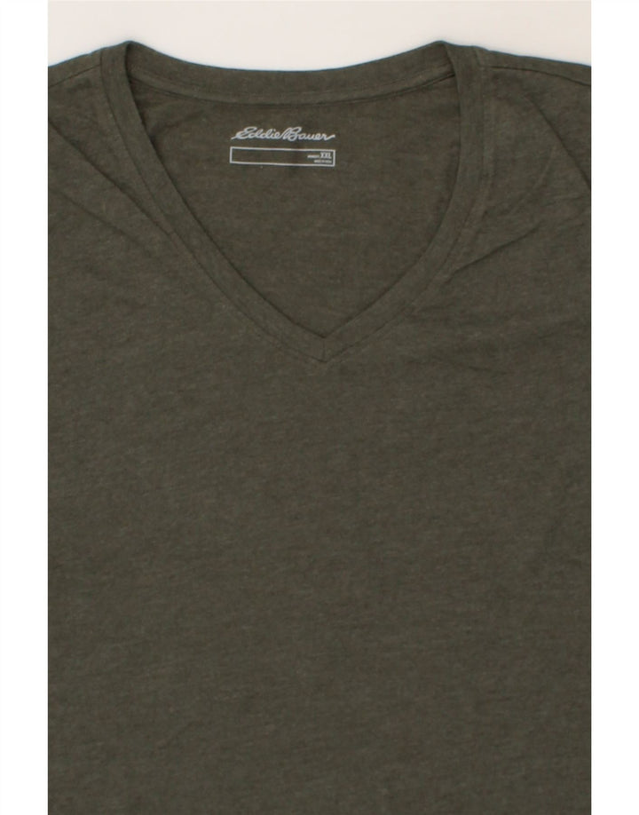 EDDIE BAUER Mens T-Shirt Top 2XL Khaki Cotton Vintage Eddie Bauer and Second-Hand Eddie Bauer from Messina Hembry 