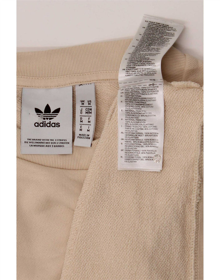Adidas Mens Graphic Sweatshirt Jumper Medium Beige Cotton
