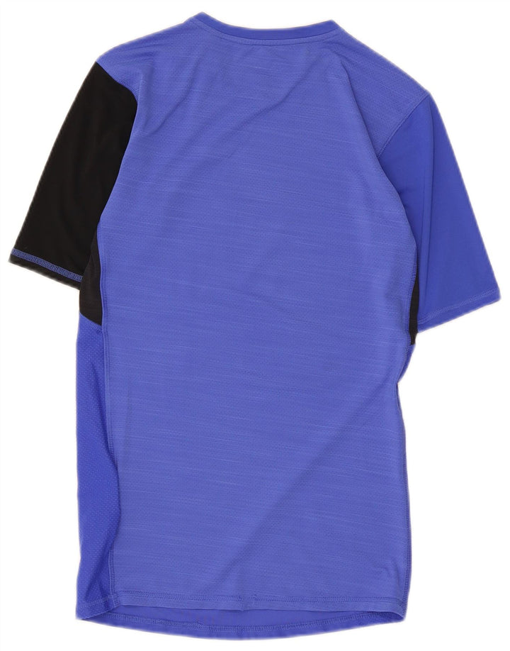 Reebok Womens T-Shirt Top UK 12 Medium Blue Colourblock Polyester
