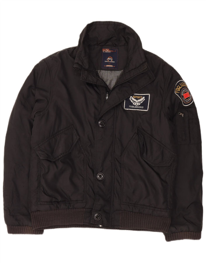 FOGLIADORO Mens Bomber Jacket UK 40 Large Black