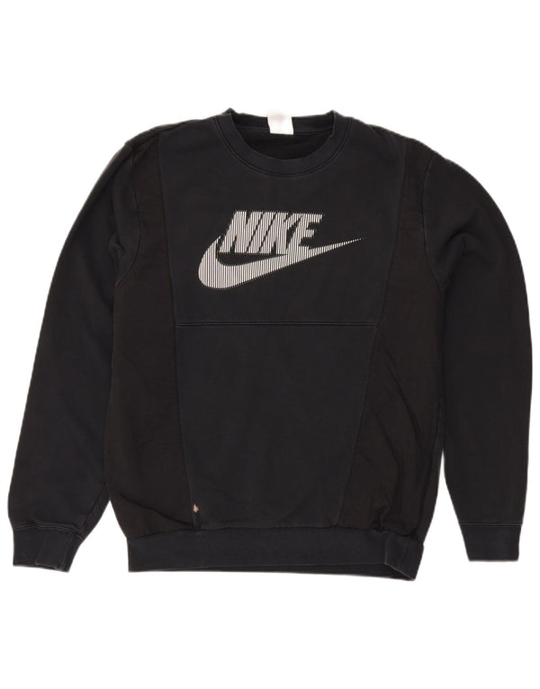 Nike Mens Graphic Sweatshirt Jumper Small Black Colourblock Cotton