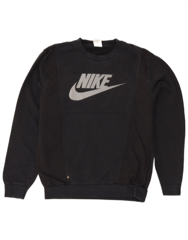 Nike Herren-Sweatshirt mit Grafik, Größe S, Schwarz, Colourblock-Baumwolle
