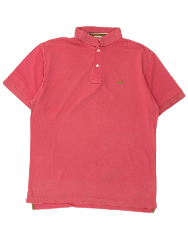 Gas Mens Polo Shirt Medium Pink Cotton