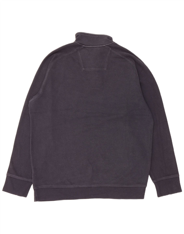 Marks & Spencer Herren-Pullover mit Knopfkragen, Mittelblau