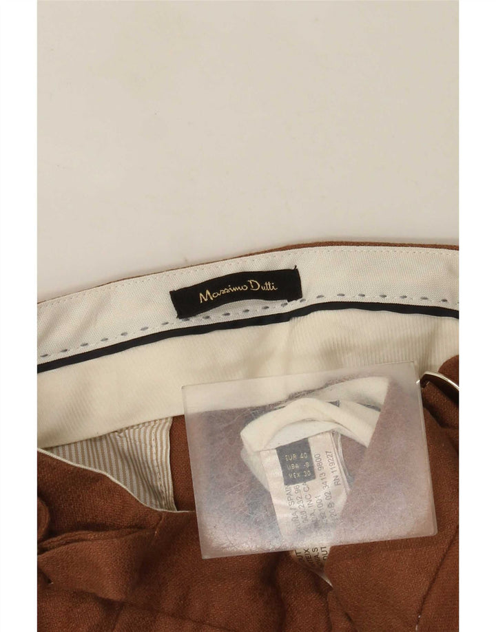 Massimo Dutti Womens Regular Chino Trousers EU 40 Medium W30 L31 Brown