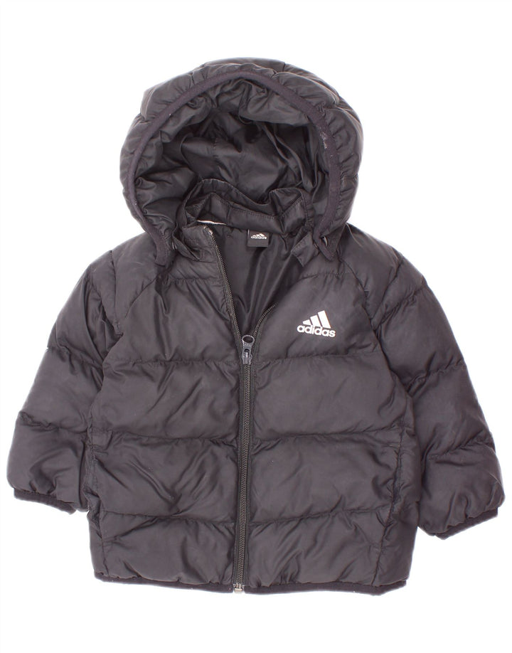 Μπουφάν Adidas Boys με κουκούλα με επένδυση 3-4 ετών μαύρο