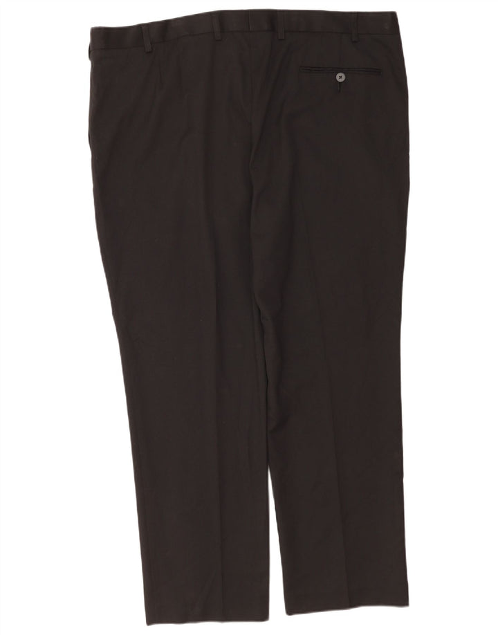 Marks & Spencer Mens Regular Fit Suit Trousers W42 L29 Black Polyester