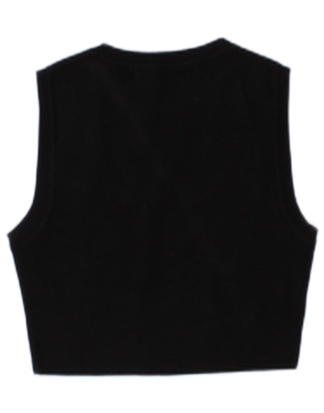 Zara Womens Crop Vest Top UK 14 Large Black Viscose