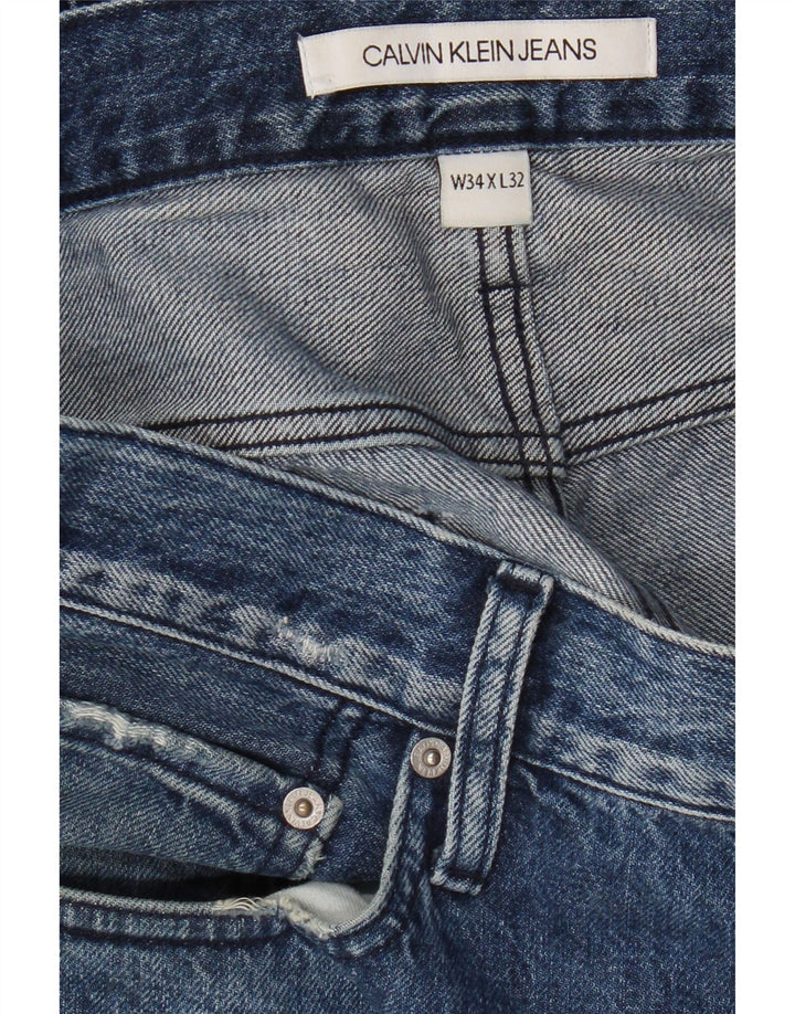 Calvin Klein Jean slim effet vieilli pour homme W34 L32 Bleu