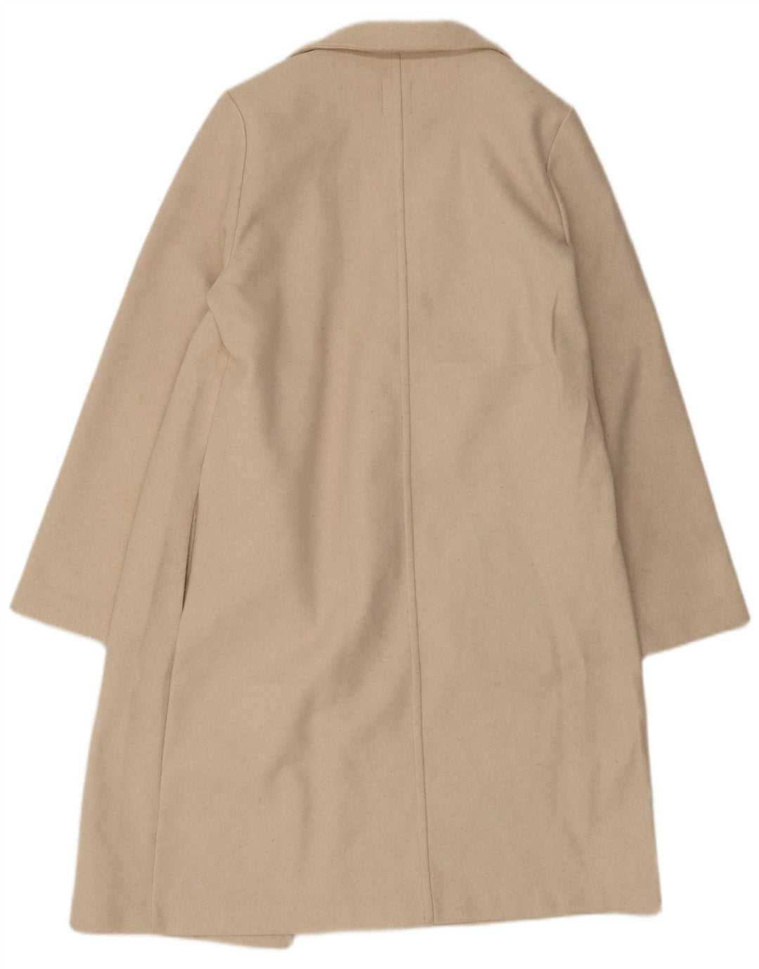 Zara Womens Open Overcoat UK 16 Large Beige Polyester