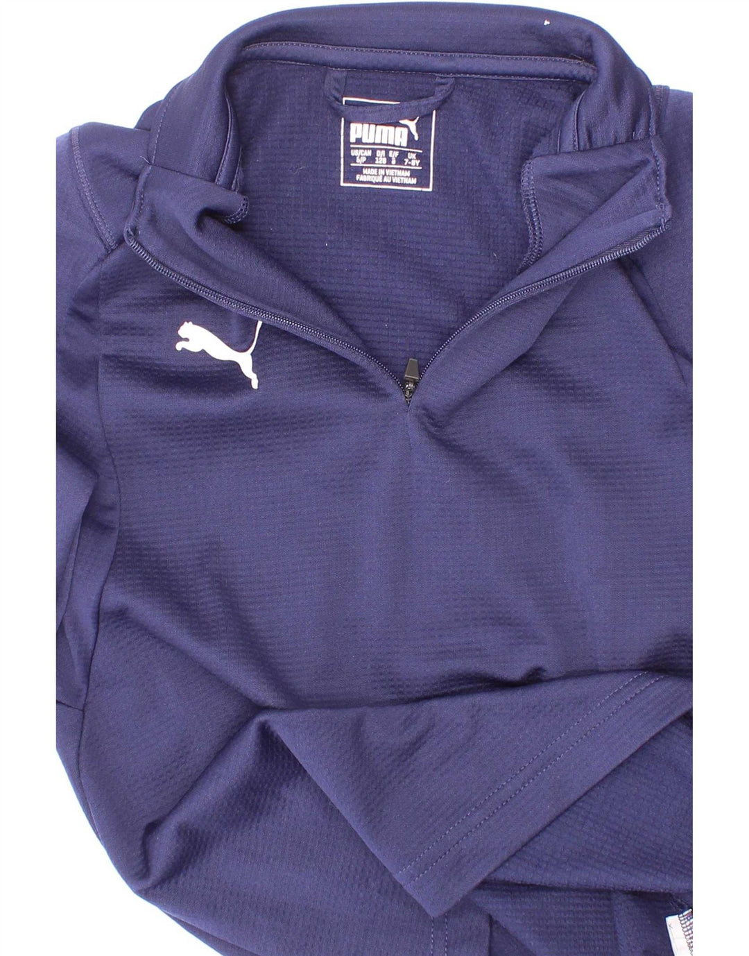 Puma Jungen-Pullover-Trainingsoberteil mit Reißverschluss, 7–8 Jahre, Marineblau