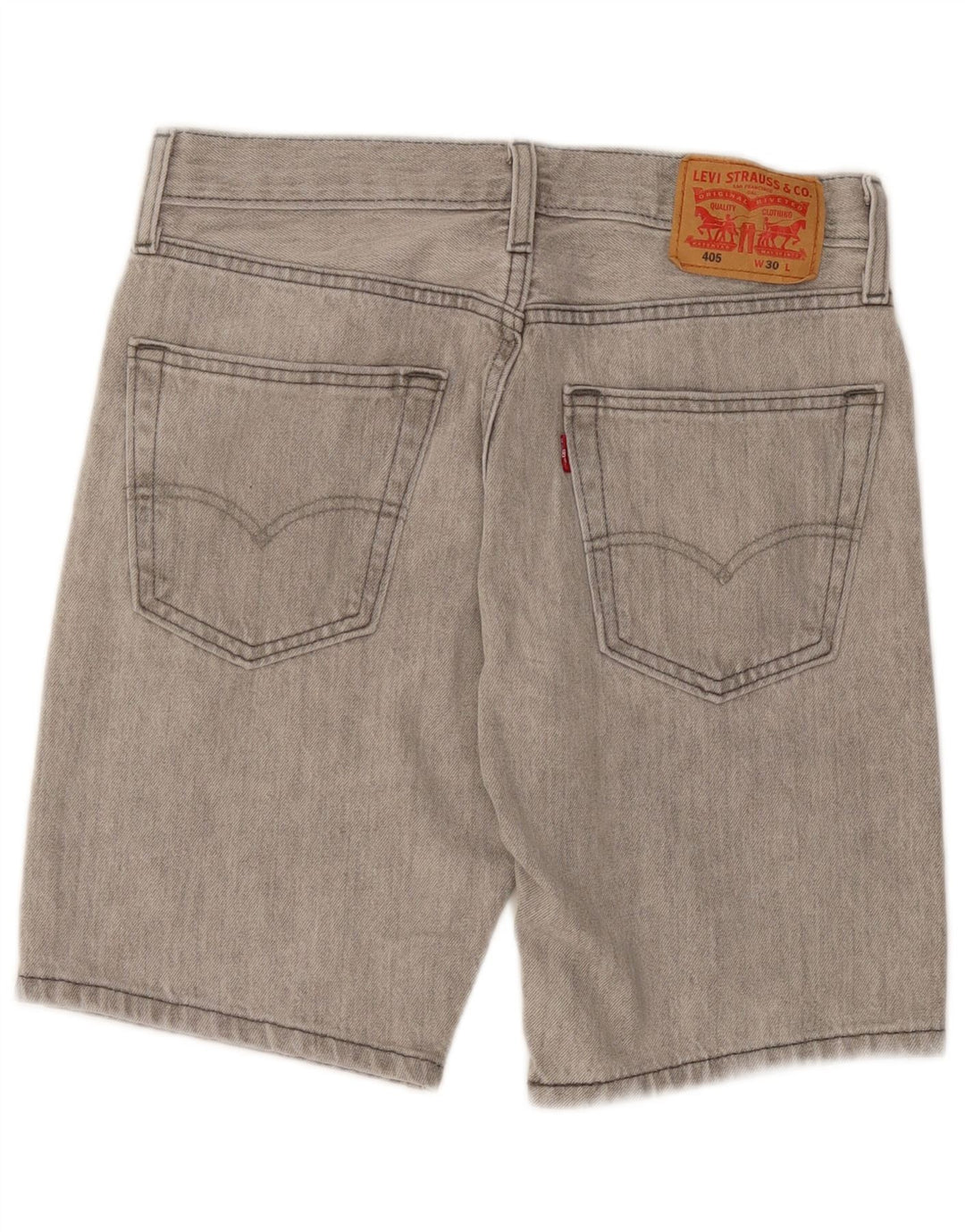 Pantaloncini di jeans Levi's 405 da uomo W30 in cotone grigio medio