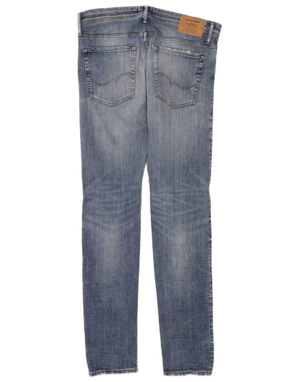 Jack & Jones Herre GLENN Distressed Slim Jeans W33 L34 Blå Bomuld
