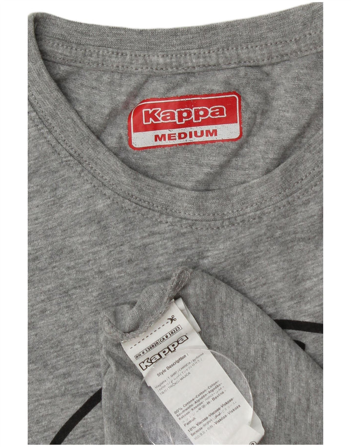 Canotta grafica da uomo Kappa in cotone mélange grigio medio
