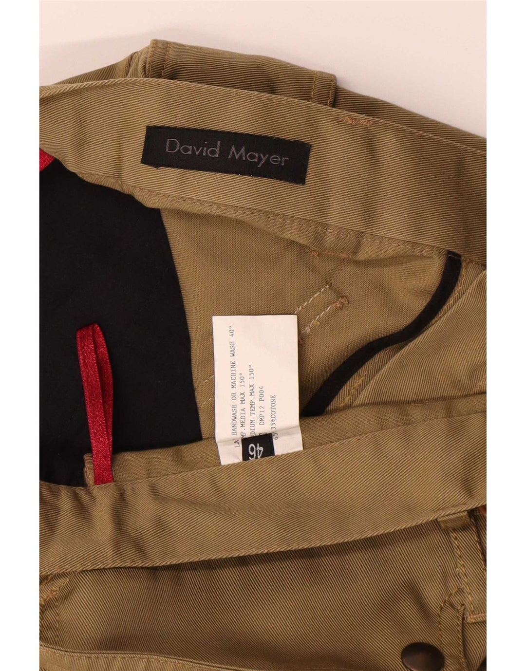 Calça cargo feminina David Mayer Bootcut IT 46 grande W31 L29 cáqui