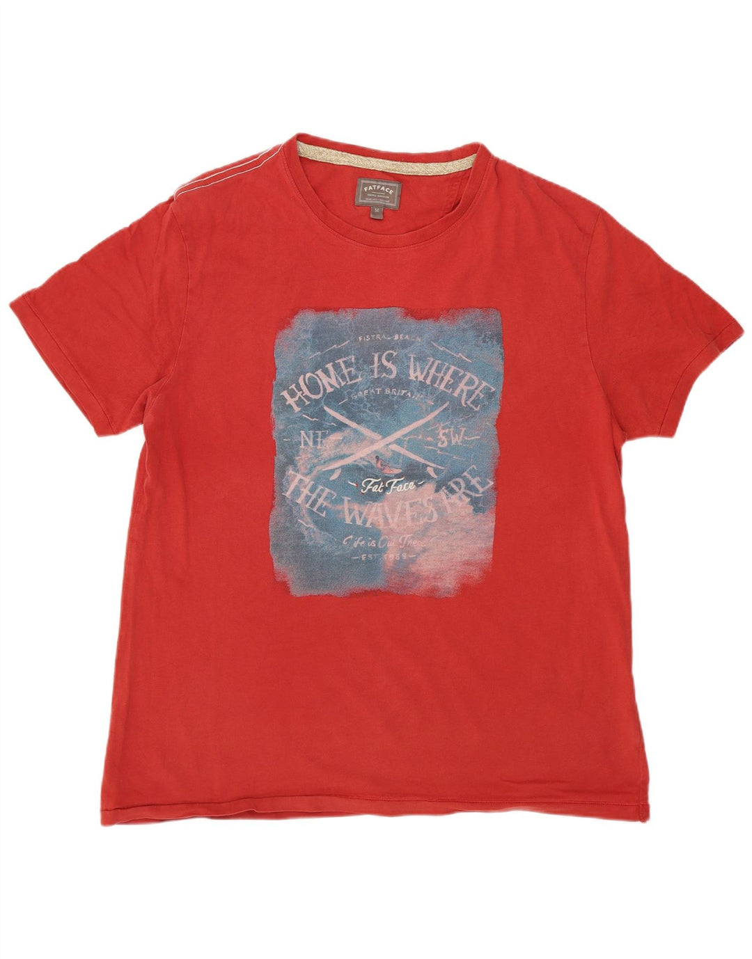 Ανδρικό γραφικό T-Shirt Fat Face Top Μεσαίο κόκκινο βαμβακερό