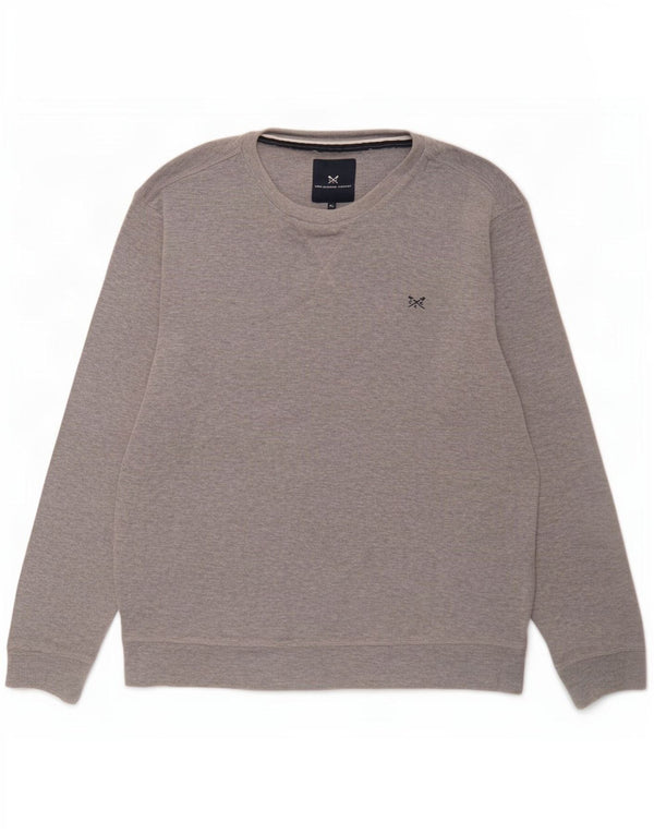 Crew Clothing Felpa da uomo Maglione XL Cotone chiazzato grigio