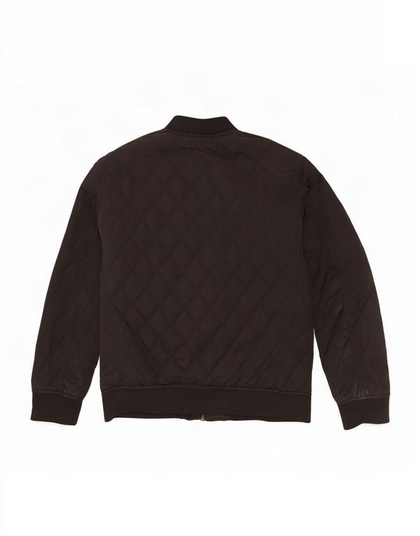 Zara Mens Quilted Jacket UK 38 Medium Black Polyester