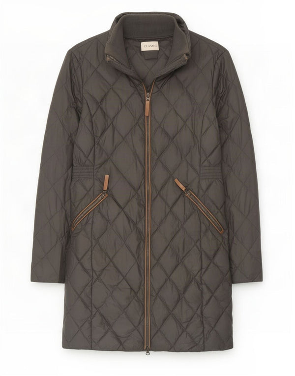 Marks & Spencer Damen Steppmantel UK 12 Mittelgraues Polyamid