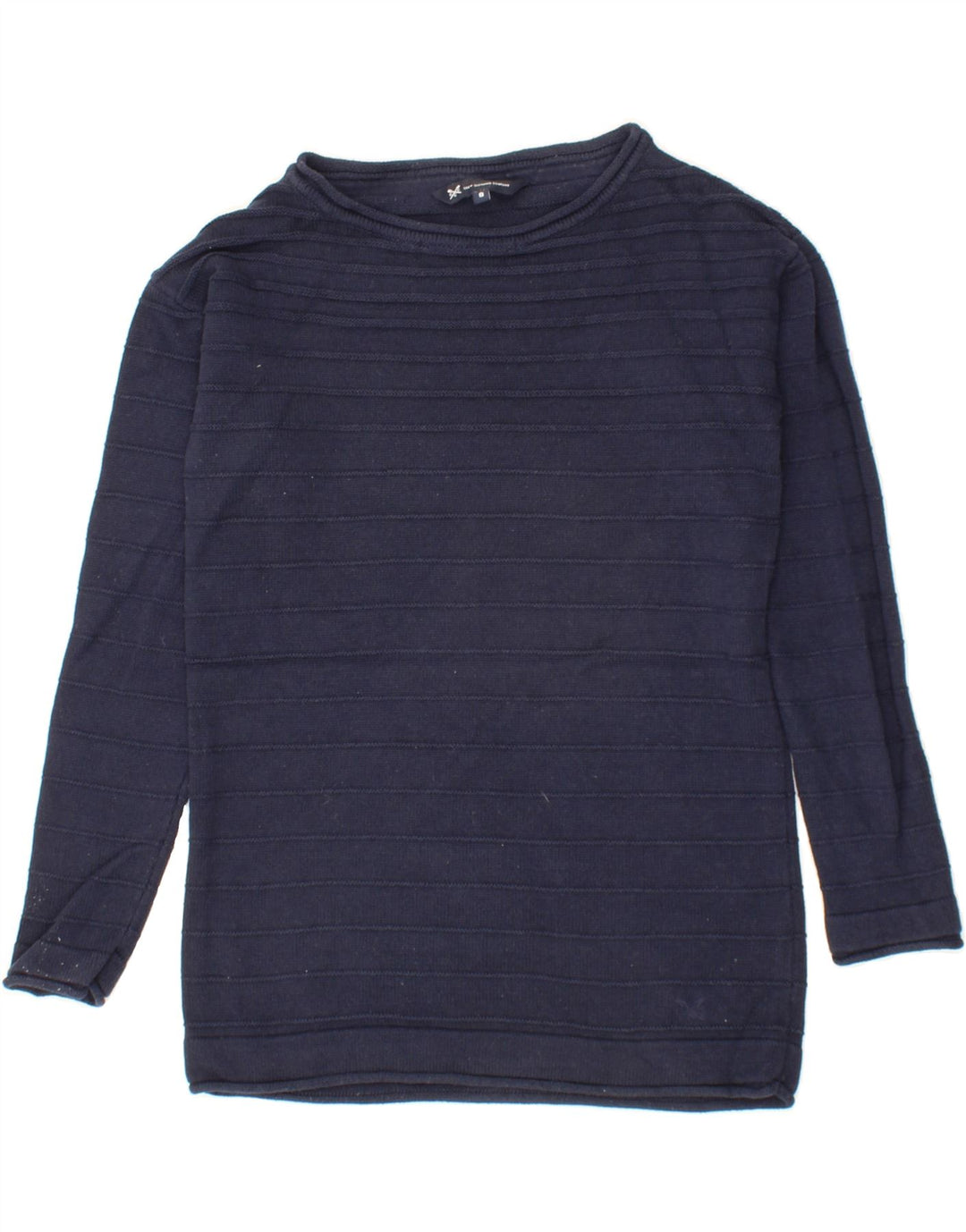 CREW CLOTHING Womens Boat Neck Jumper Sweater US 8 Medium Navy Blue Vintage Crew Clothing and Second-Hand Crew Clothing from Messina Hembry 