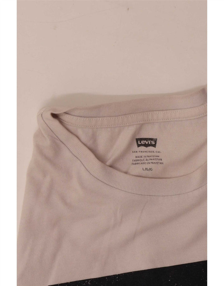 Levi's Herren-T-Shirt mit Grafik, Größe L, Weiß