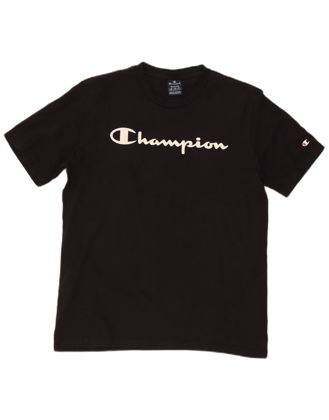 T-shirt grafica da uomo Champion Top media nera