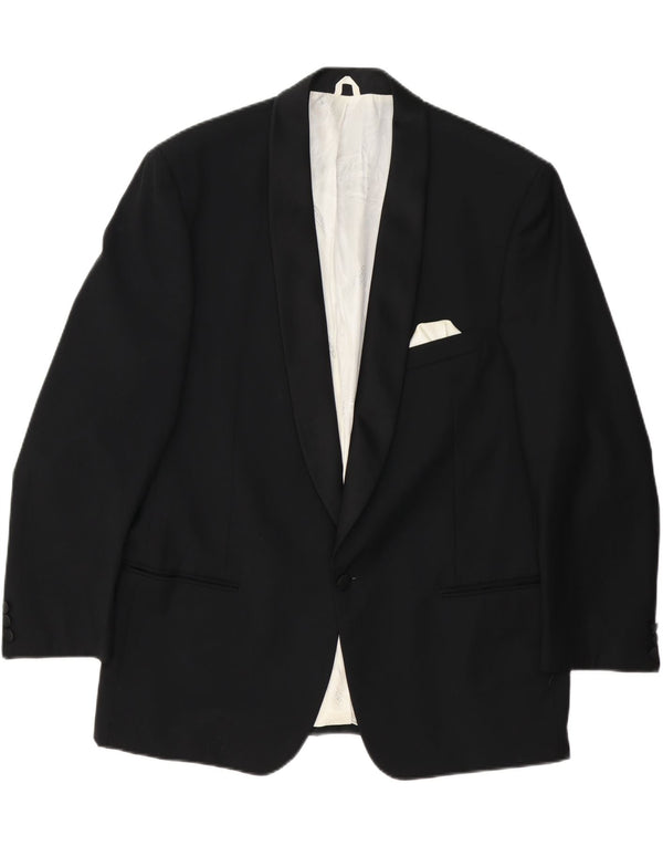 Giacca blazer da uomo a 1 bottone Cacharel IT 56 3XL lana nera