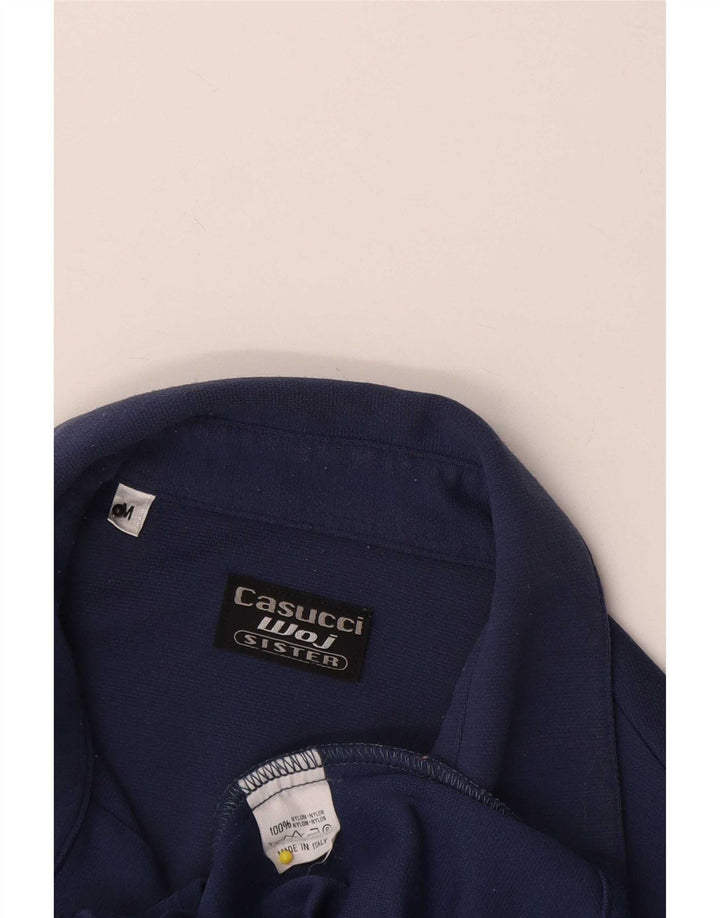 Casucci Womens Shirt Blouse UK 12 Medium Navy Blue Nylon