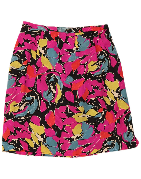 Vintage Damen A-Linie Rock W30 Mittelrosa Blumen
