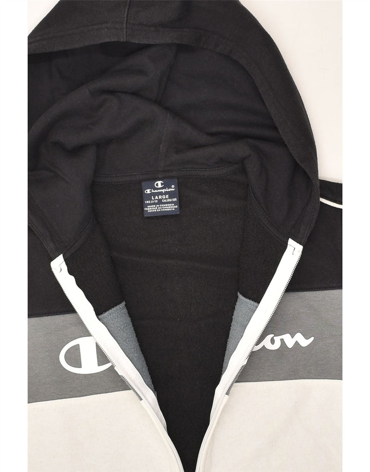 CHAMPION Boys Graphic Zip Hoodie Sweater 11-12 Years Large Black | Vintage Champion | Thrift | Second-Hand Champion | Used Clothing | Messina Hembry 