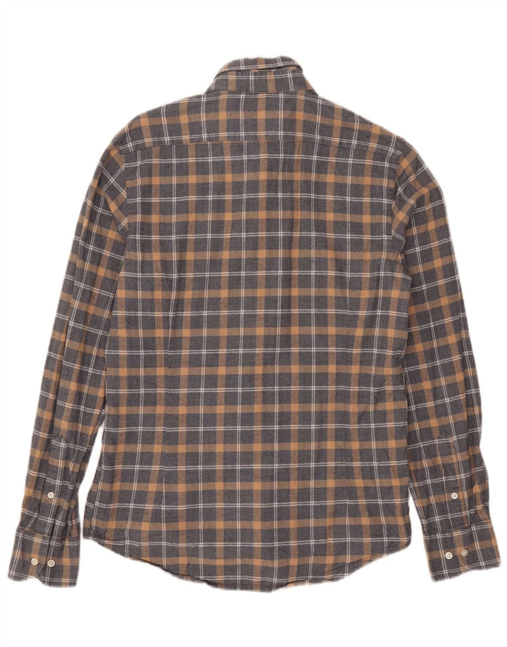 Massimo Dutti Mens Flannel Shirt Small Grey Check