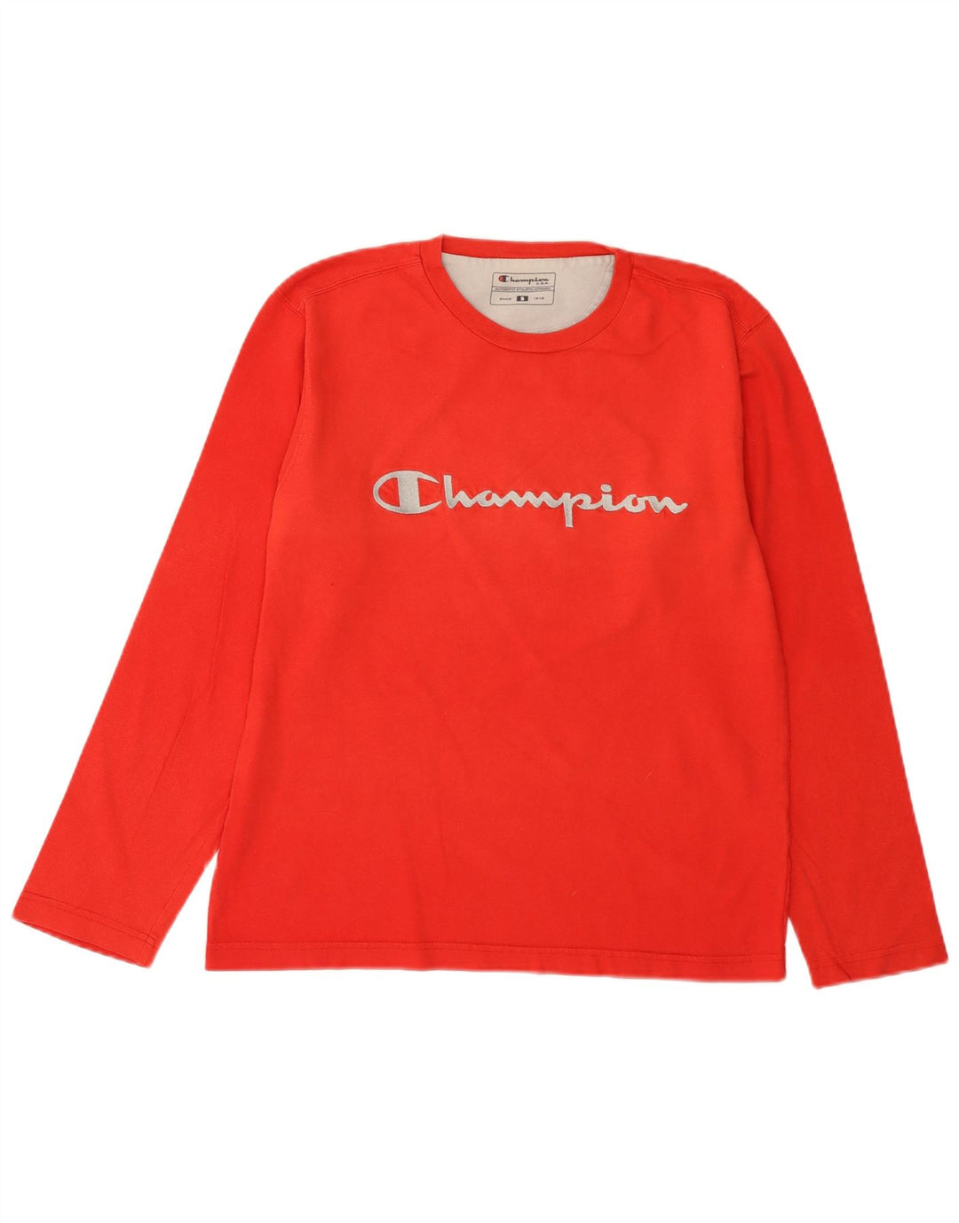 Champion Mens Graphic Top Long Sleeve Small Red Cotton