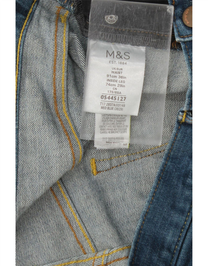 Marks & Spencer Mens Autograph Straight Jeans W36 L27 Blue Cotton