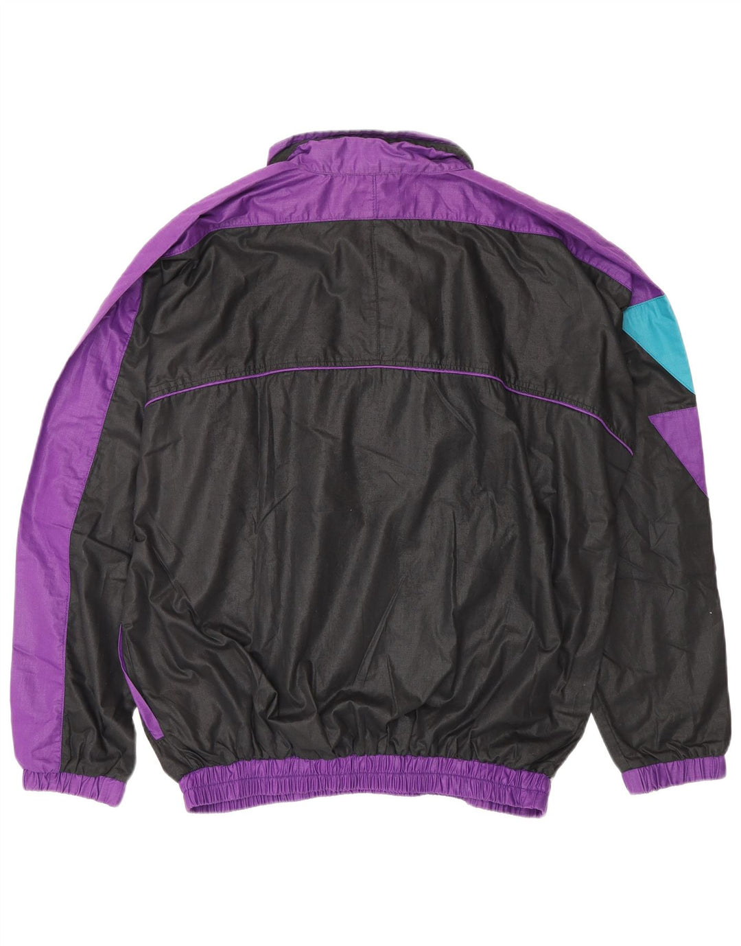 Vintage Womens Graphic Full Tracksuit UK 20 2XL Black Colourblock Polyester