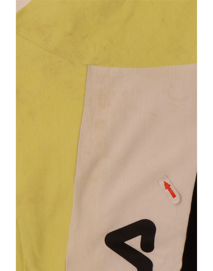 Fila Mens Graphic T-Shirt Top Medium Yellow Colourblock Cotton